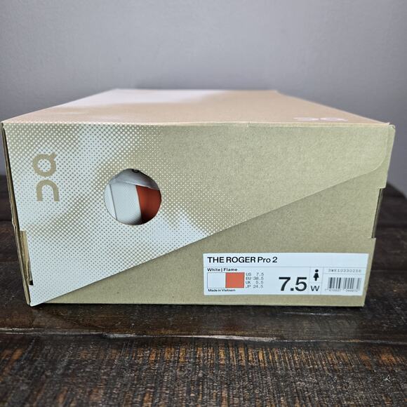 NEW On Cloud The Roger Pro 2 Womens Size 7.5 Court Tennis Shoes White Orange - Picture 12 of 12